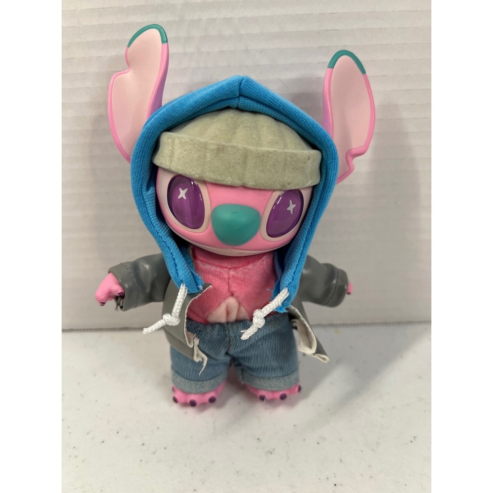 Disney Miniso Stitch Cosmic Pink Vinyl Plush Figure Streetwear Hoodie 6.5 inch